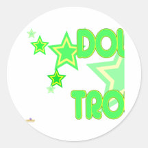 O amarelo dobro do verde do problema Stars a parte Adesivos Em Formato Redondos