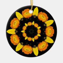 o amarelo floresce o rosace ornamento para arvores de natal