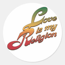O amor é minha religião adesivos