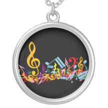 O arco-íris colorido misturou notas musicais bijuteria