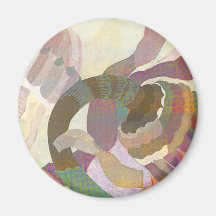 O art deco abstrai floral imã de refrigerador
