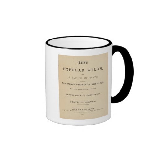 O atlas popular de Letts do frontispício Caneca