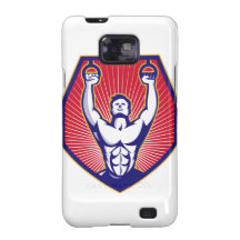 O atleta do treinamento de Crossfit soa retro Capa Para Galaxy S2