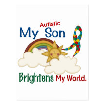 O autismo ILUMINA MEU filho do MUNDO 1 Cartoes Postais