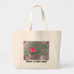 o azalia vermelho, tem um dia agradável! bolsas de lona