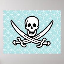 O azul bebé circunda Roger alegre; Pirata Posters