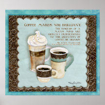 O café fá-lo brilhante, Audrey Jeanne Roberts Pôsteres