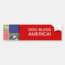 O cão abençoa América patriótica Adesivo