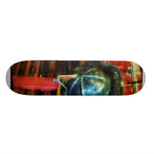 O capacete e a jaqueta do bombeiro skate personalizado