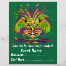 O carnaval Carvinal 8,5" x 11" vê por favor notas Panfleto Personalizados