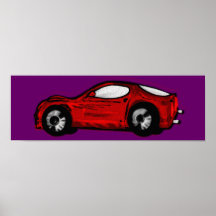 O carro de esportes vermelho caçoa o poster panorâ