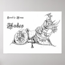 O cavalo Hades de Sarah Pôsteres