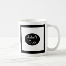 O copo de John, caneca projetada preto e branco