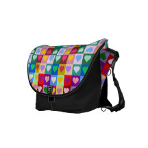 O coração colorido esquadra o saco bolsas mensageiro