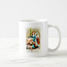 O cumprimento do Natal com anjo gosta da menina qu Caneca