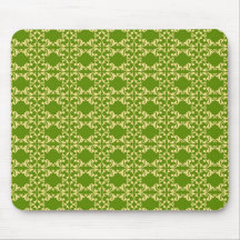 O damasco verde e de creme elegante roda teste pad mousepad
