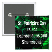 O dia de St Patrick é para Leprechauns e trevos Botons