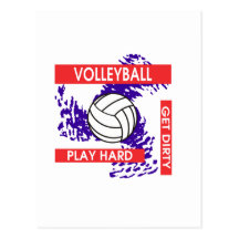 O duro do jogo obtem o voleibol sujo cartoes postais