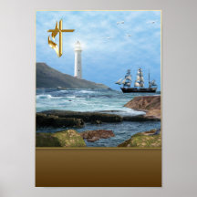 o farol adiciona sua mensagem posters