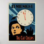 "O gato rasteja" cartaz cinematográfico do vintage Poster
