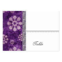 O Grunge roxo floresce o casamento moderno Modelos Cartão De Visita