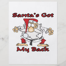 o karaté Santa obteve meus desenhos animados engra Panfleto Personalizados