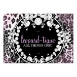 O Leopardo-Tique 311 com rosa dos diamantes desvan Modelo Cartoes De Visitas