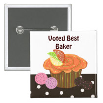 O melhor padeiro do cupcake alaranjado crachás
