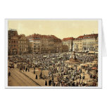 O mercado, Altstadt, mag de Dresden, Saxony, Alema Cartão