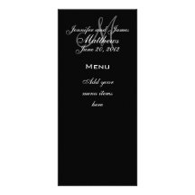 O monograma nomeia cartões do menu do casamento da panfletos informativos personalizados