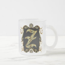 O monograma Z um de uma opinião do tipo nota por f Caneca