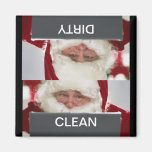 O papai noel limpa o ímã sujo da máquina de lavar  imas