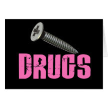 O parafuso droga o rosa cartoes