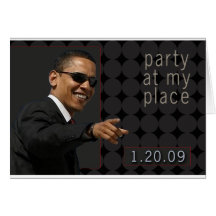 O partido da inauguração de Obama convida Cartoes