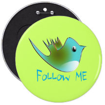 O pássaro do Twitter segue-me escolhe a cor do fun Botons