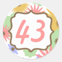 O Pastel floresce a etiqueta do aniversário Adesivo