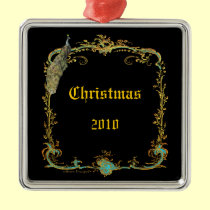 O pavão n enrola enfeites de natal ornamentos