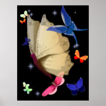 O poster bege grande da borboleta