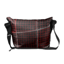 O preto telha linhas vermelhas a bolsa mensageiro
