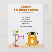 O promocional do baby-sitter do animal de estimaçã panfletos personalizados