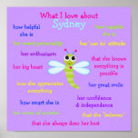 O que eu amo sobre Sydney personalizou o poster
