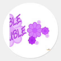 O roxo dobro do problema floresce a parte 2 adesivos redondos