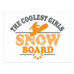O Snowboard o mais fresco das meninas Cartoes Postais
