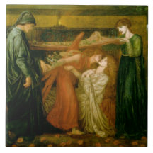 O sonho de Dante por Gabriel Dante Rossetti Azulejo De Cerâmica