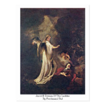 O sonho de Jacob da escada por Ferdinand Bol Cartões Postais