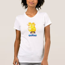 O t-shirt das mulheres do troféu do ouro