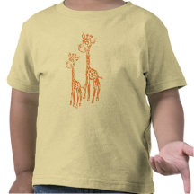 O t-shirt distorcido do girafa para crianças