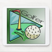 O tapete do rato do jogador de golfe mousepad