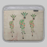 O vintage enfadado cora luva do iPad dos girafas capas para ipad da rickshaw