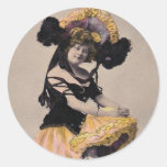 O *Vintage pode enlatar Dancer* Adesivos Redondos
